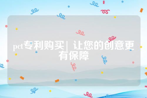 pct专利购买| 让您的创意更有保障