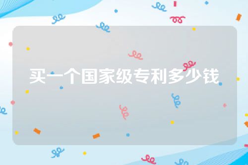 买一个国家级专利多少钱