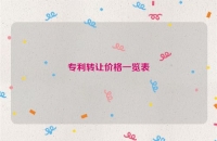 专利交易价格（国内专利转让价格一览表）